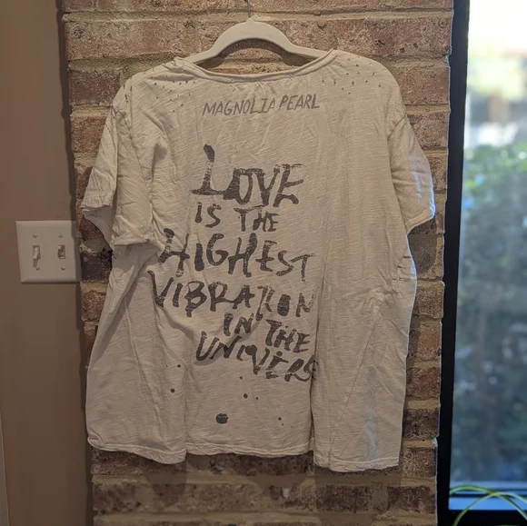 Magnolia Pearl Spread Love Cat Graphic Tee - Cream with Black Print - Picture 2 of 3